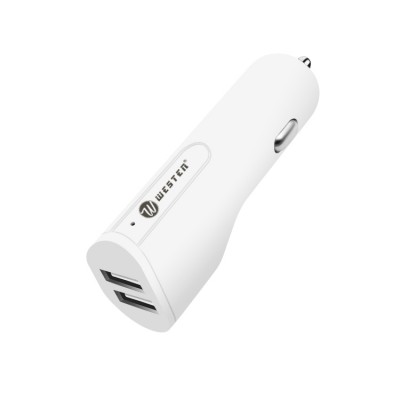 2020 new cheap price white 4.8A 24W dual usb fast car charger adapter compatible Android and iOS mobile phone