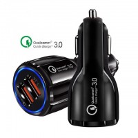 High quality new design 3.1a qualcomm fast quick charger 3.0 portable dual port USB car charger